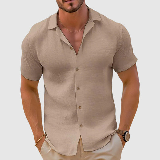 Fernando | Camisa de lino de hombre de manga corta para verano