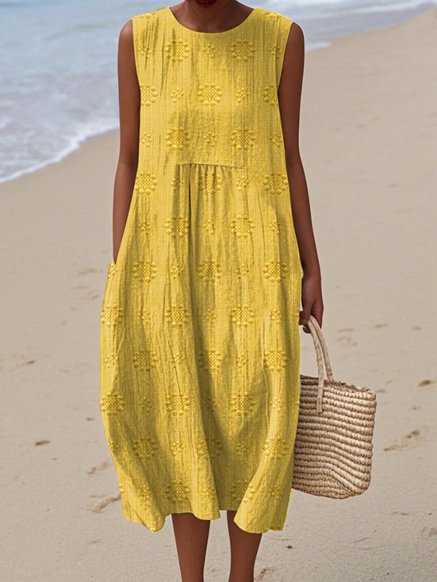Orlena | Sleeveless Embroidered Summer Maxi Dress