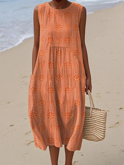 Orlena | Sleeveless Embroidered Summer Maxi Dress