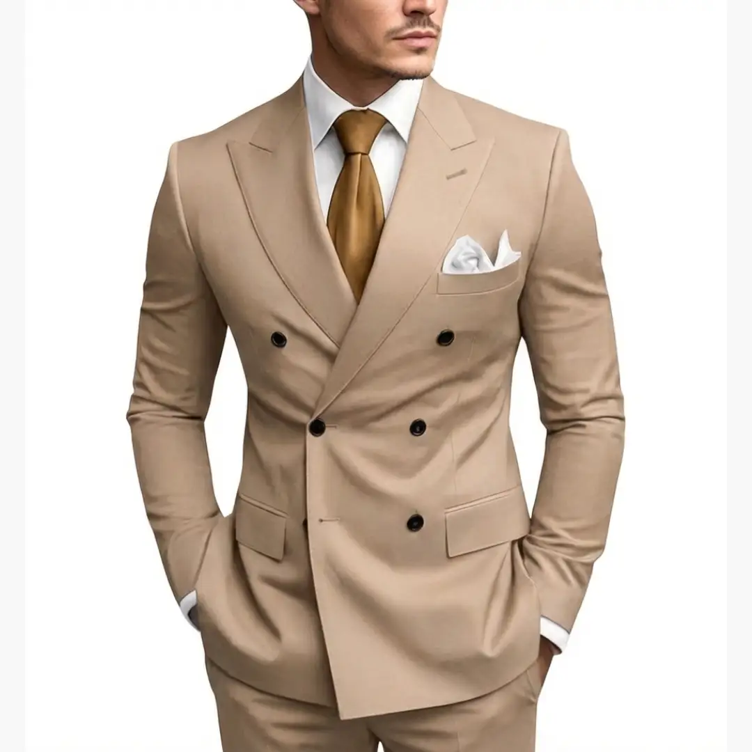 Fabian | Costume de mariage pour homme avec revers et design croisé