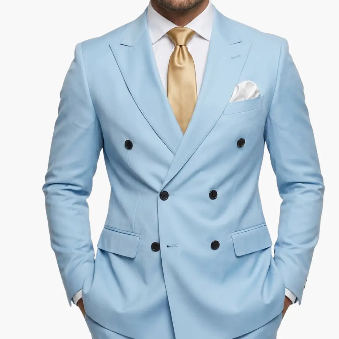 Fabian | Costume de mariage pour homme avec revers et design croisé