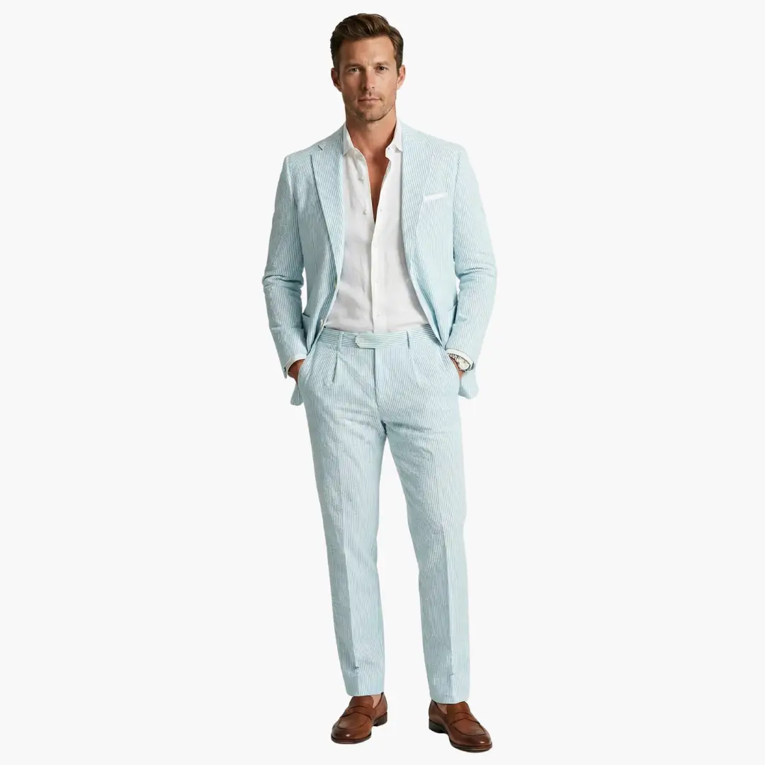 Fernando | Traje de verano para hombre con rayas finas y dos piezas