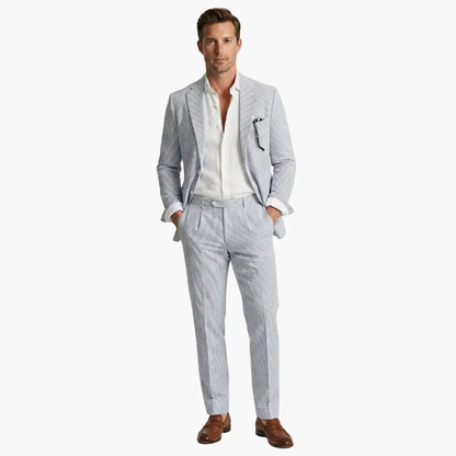 Fernando | Traje de verano para hombre con rayas finas y dos piezas