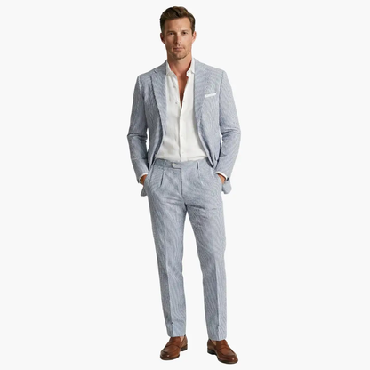Fernando | Traje de verano para hombre con rayas finas y dos piezas