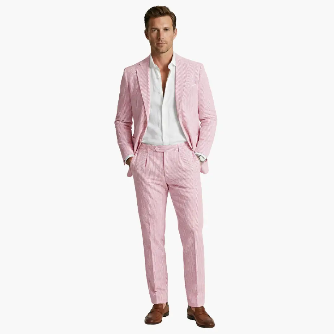 Fernando | Traje de verano para hombre con rayas finas y dos piezas