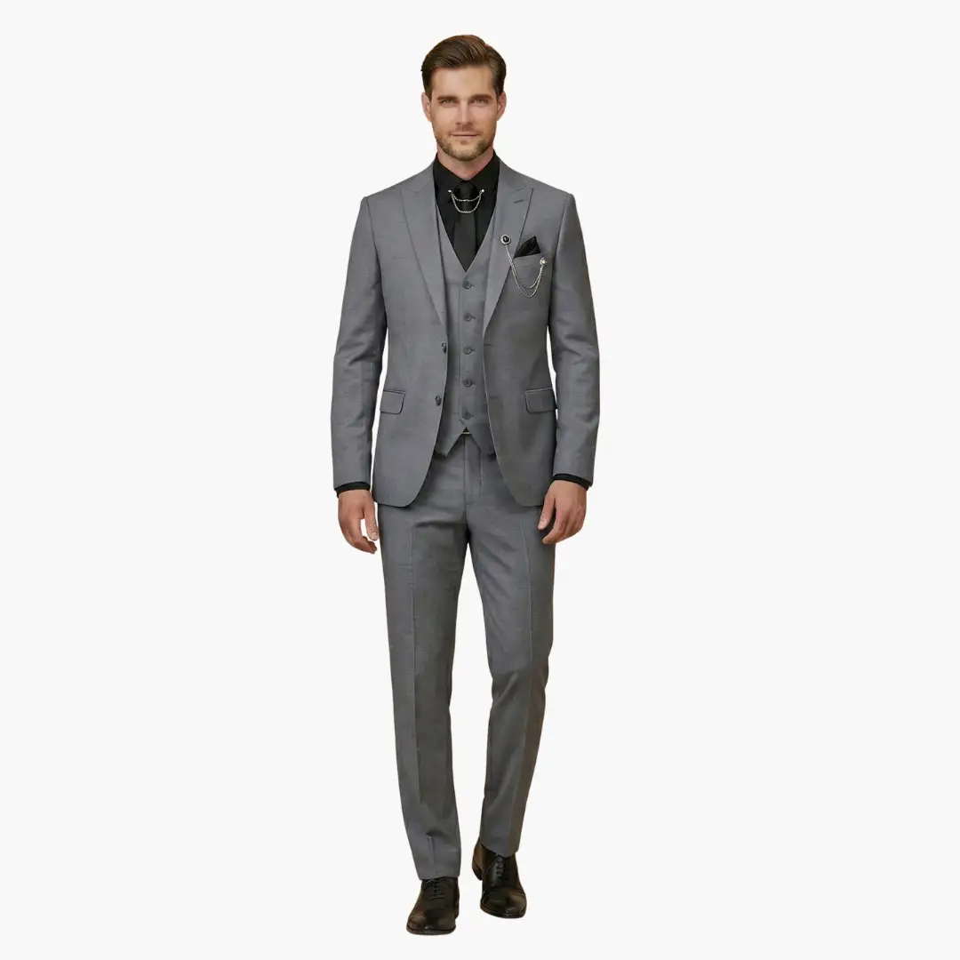 Salvador | Costume de mariage pour homme avec gilet et revers cranté