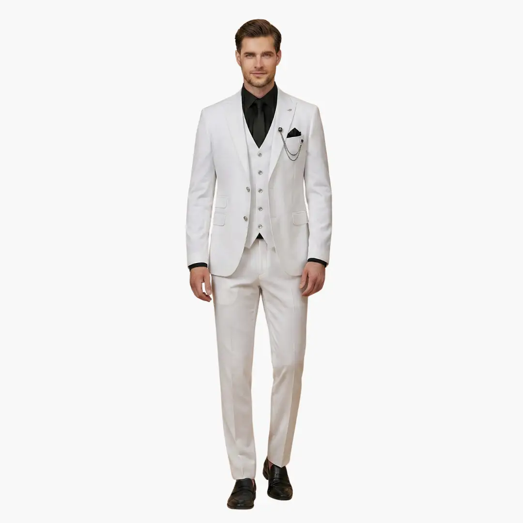 Salvador | Costume de mariage pour homme avec gilet et revers cranté