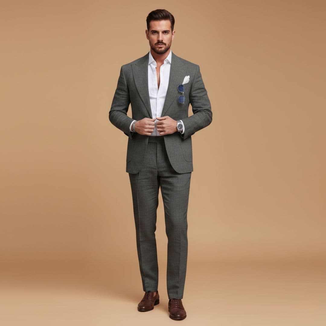 Agustin| Costume deux pièces pour homme avec pantalon droit