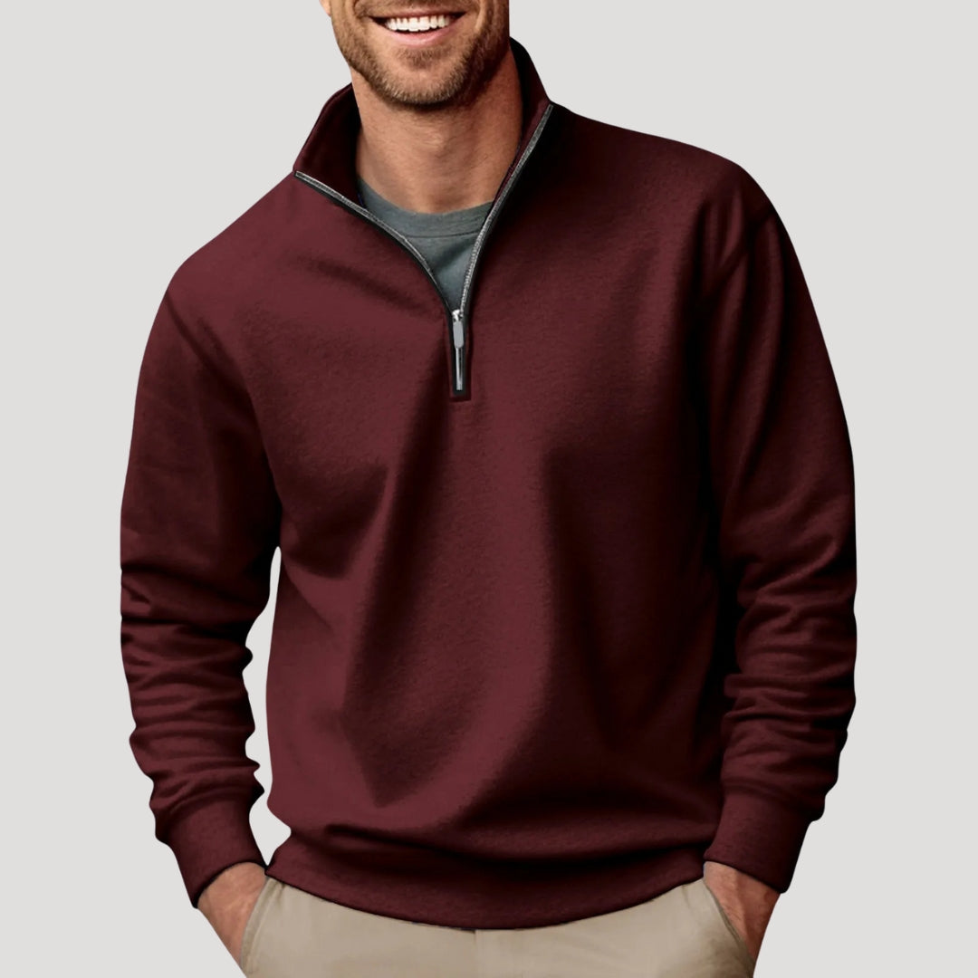 Renzo | Sudadera para hombre con cuello alto y media cremallera