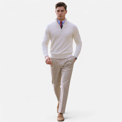 Teo | Jersey de primavera para hombre elegante con medio cierre