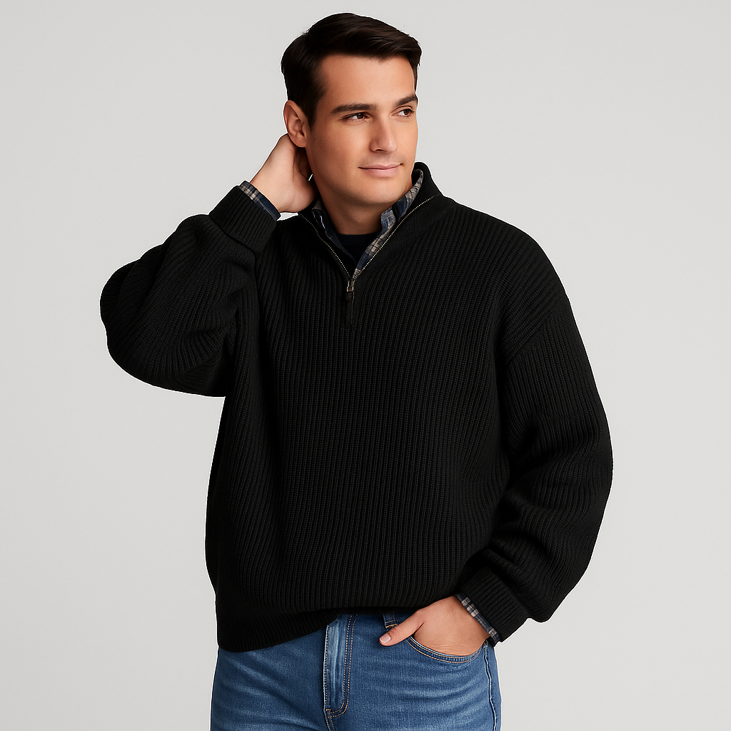Dylan | Jersey de primavera para hombre con media cremallera tipo pulóver