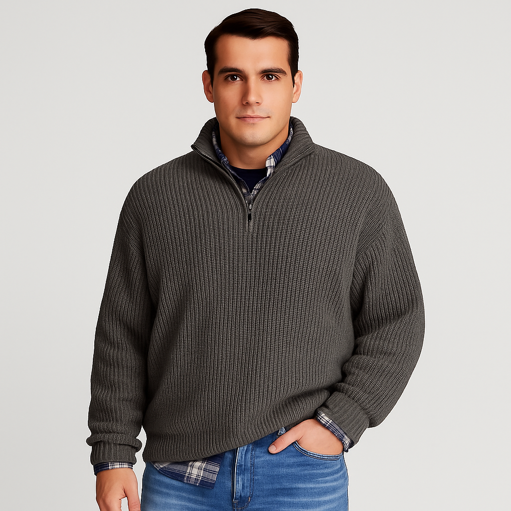 Dylan | Jersey de primavera para hombre con media cremallera tipo pulóver