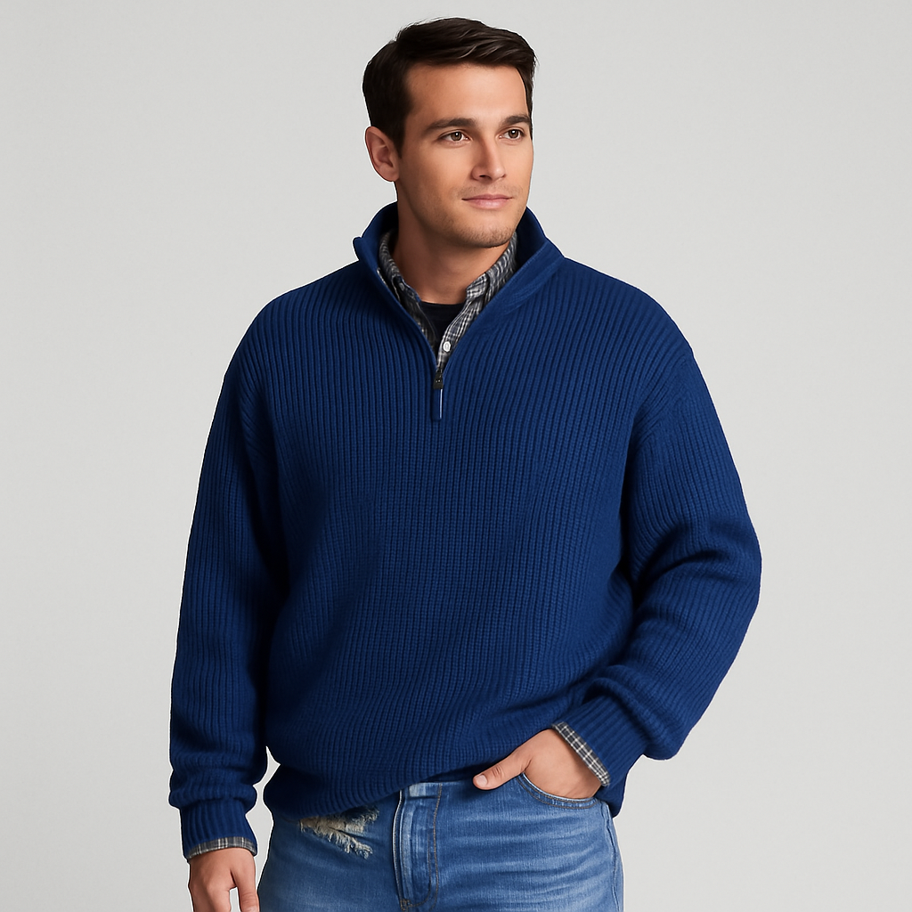 Dylan | Jersey de primavera para hombre con media cremallera tipo pulóver