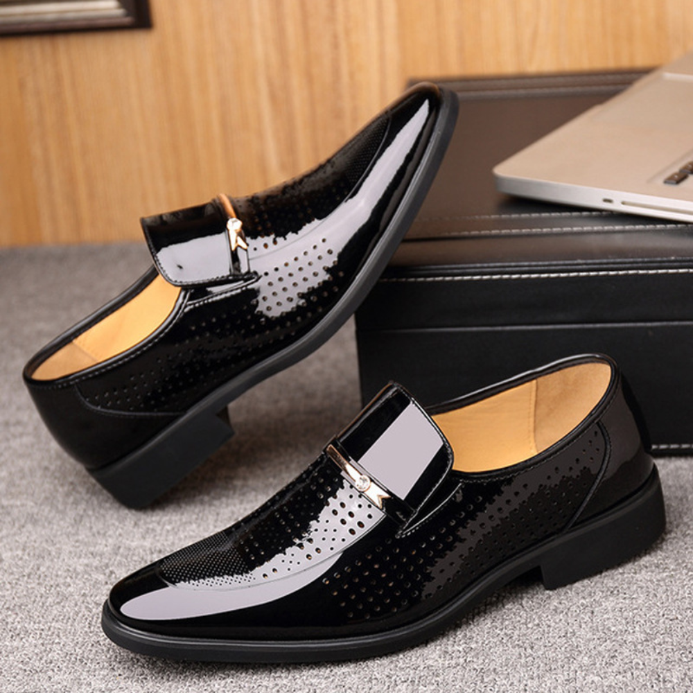 Kalem | Elegant slip-on men's loafers with a shiny finish