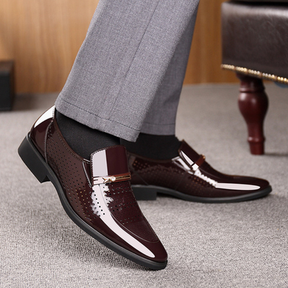 Kalem | Elegant slip-on men's loafers with a shiny finish
