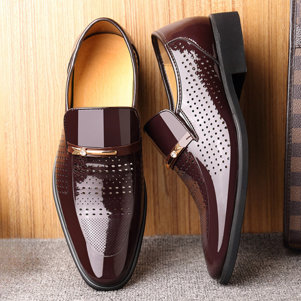 Kalem | Elegant slip-on men's loafers with a shiny finish