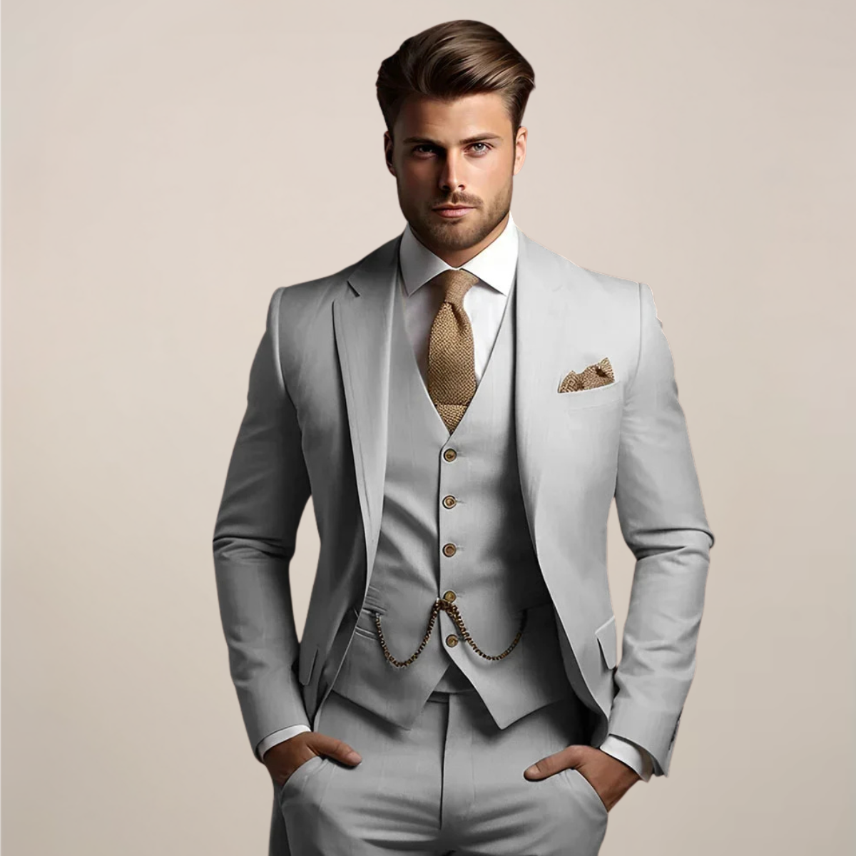 Clemente | Traje formal de tres piezas para hombre de primavera