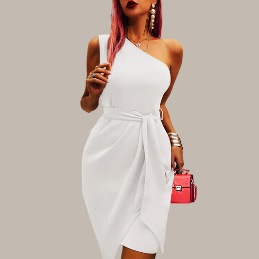 Velena | Robe midi asymétrique à une épaule