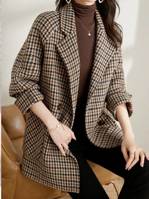 Naila | Primavera Blazer oversize a cuadros para mujer