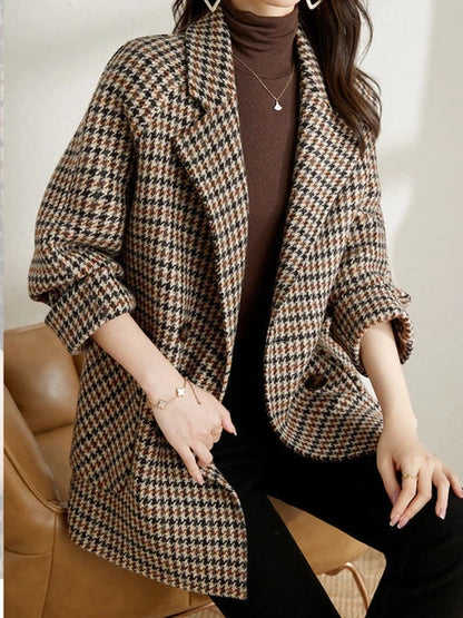 Naila | Primavera Blazer oversize a cuadros para mujer