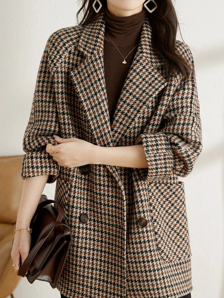Naila | Primavera Blazer oversize a cuadros para mujer