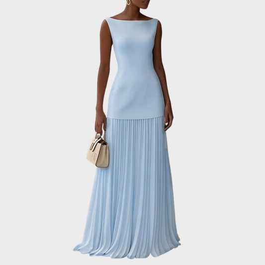 Roweena | Robe Longue Plissée Élégante Sans Manches