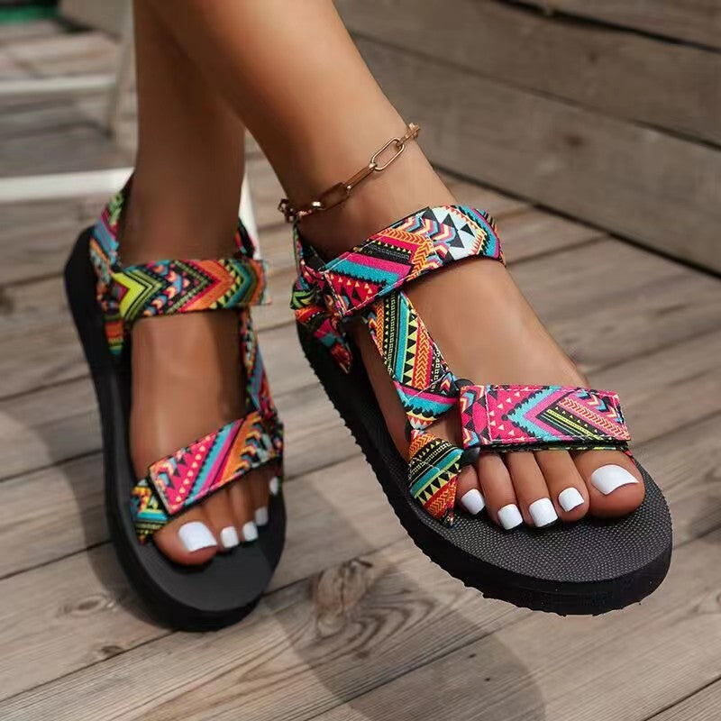 Guadalupe | Sandalias ligeras para mujer con tiras coloridas