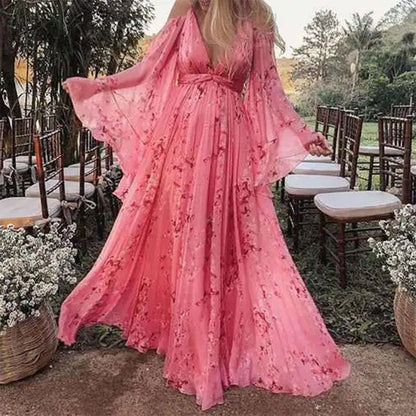 Odalys | Women's Floral Print Long Dress | Elegant