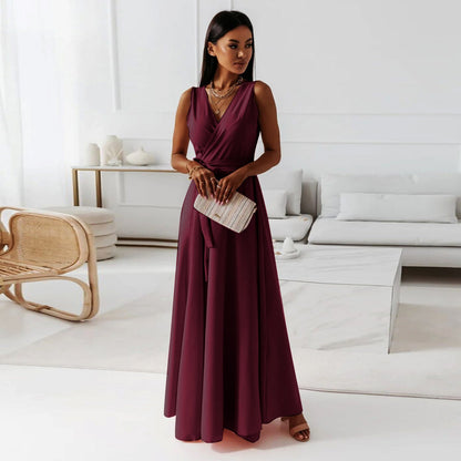 Fayena | Vestido maxi de invitada con diseño cruzado elegante para mujer
