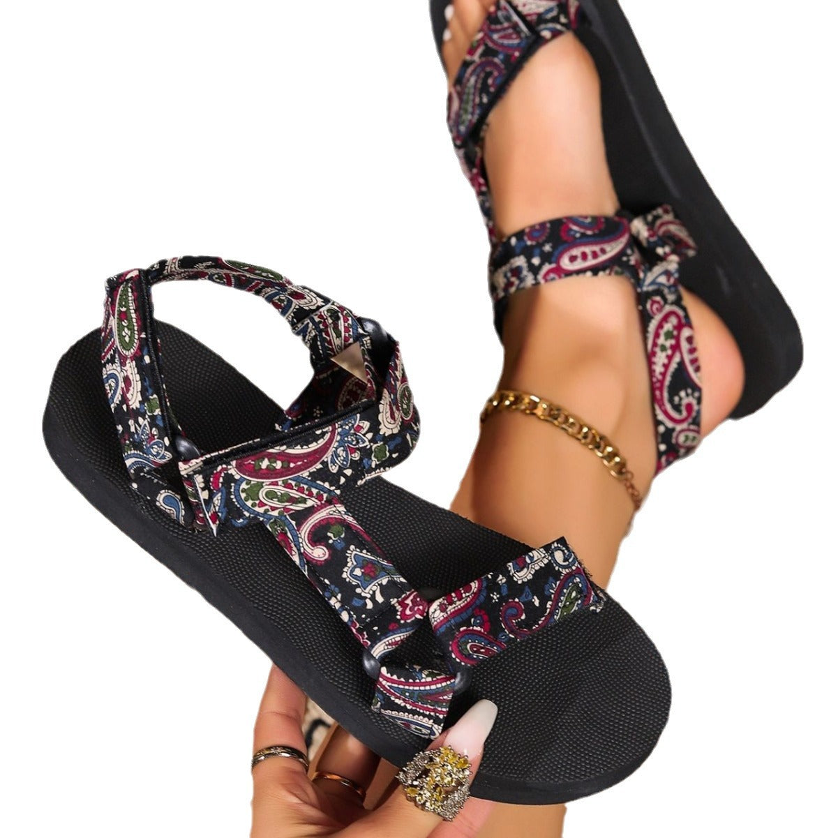 Guadalupe | Sandalias ligeras para mujer con tiras coloridas