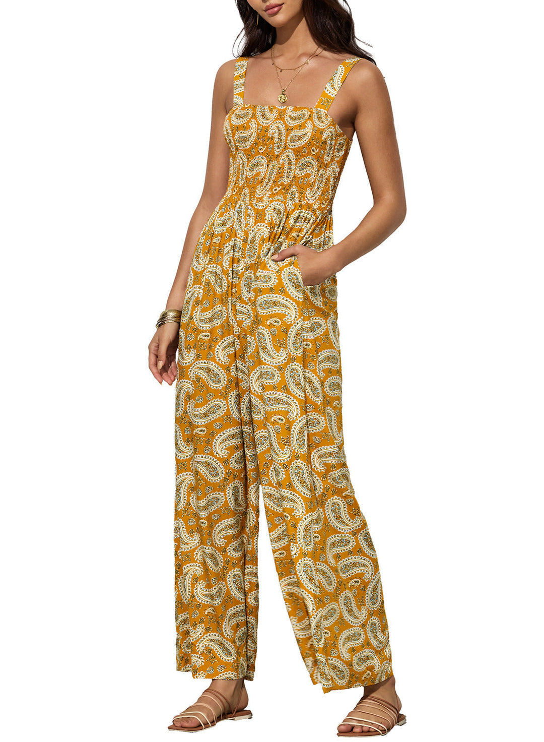 Jasmirael | Women's Wide-Leg Spring Floral Jumpsuit