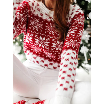 Jersey navideño de mujer con estampado Fair Isle