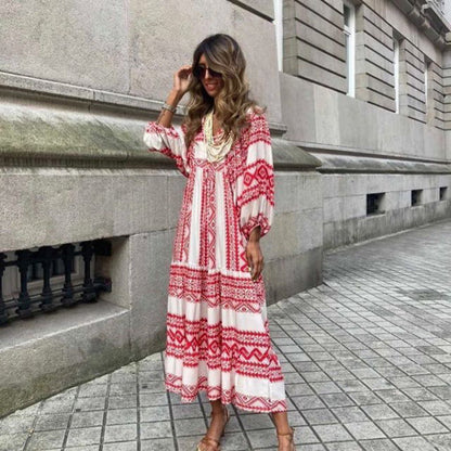 Cayetana | Bohemian women's maxi dress with V-neck