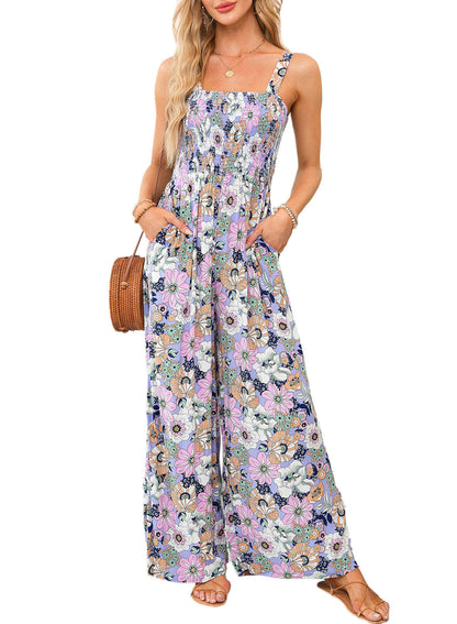 Jasmirael | Women's Wide-Leg Spring Floral Jumpsuit