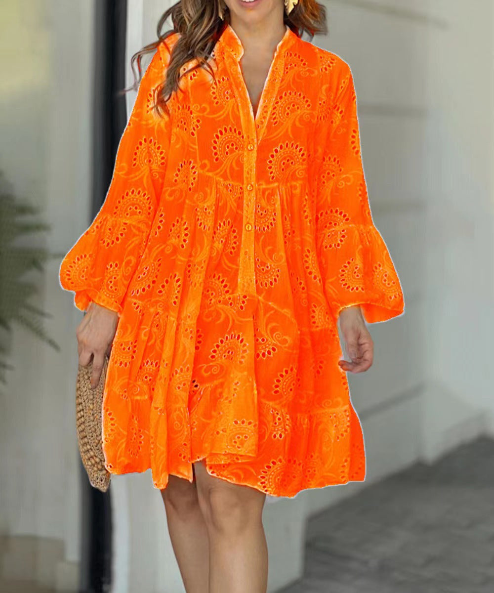 Gala | Vestido mini para mujer con bordado calado y volantes