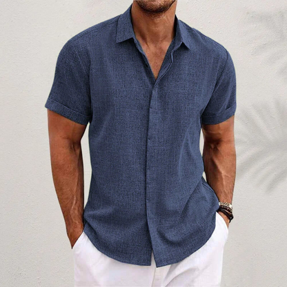Evaristo | Camisa de manga corta con cuello abierto recto