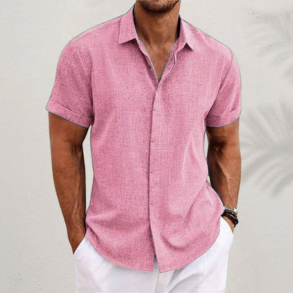 Evaristo | Camisa de manga corta con cuello abierto recto
