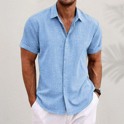 Evaristo | Camisa de manga corta con cuello abierto recto