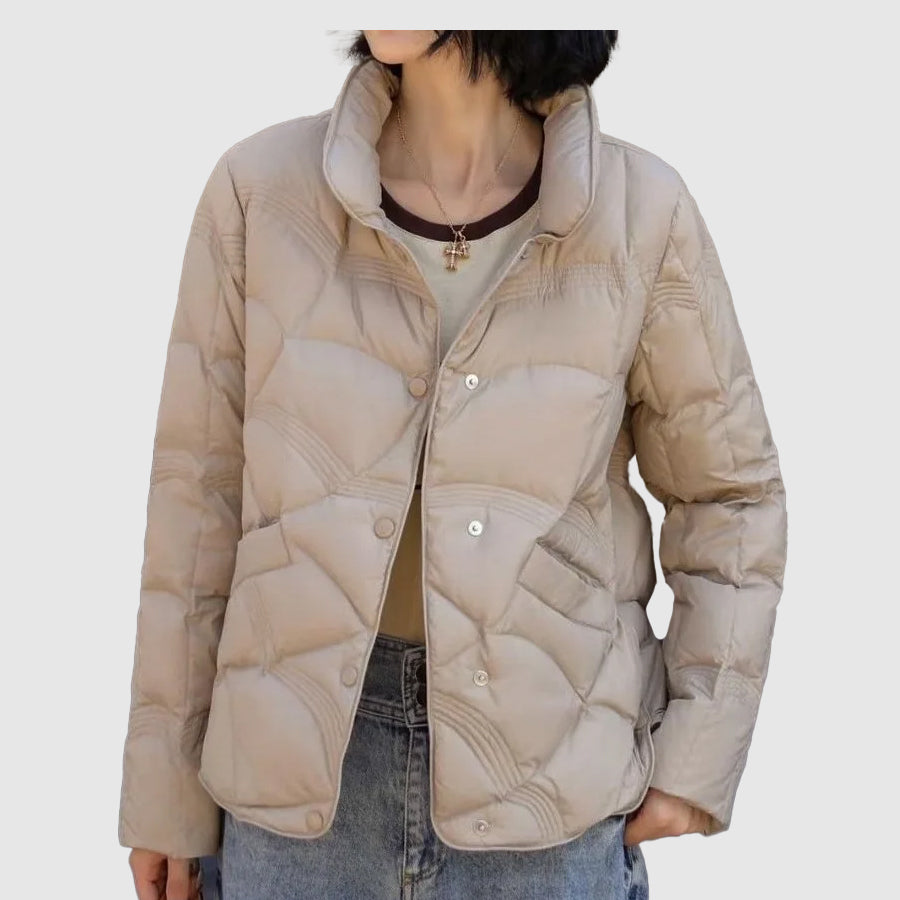 Chaqueta acolchada de invierno con broches para mujer