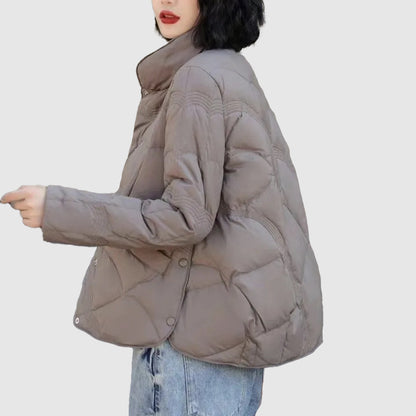 Chaqueta acolchada de invierno con broches para mujer