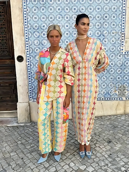 Lina | Conjunto casual de verano para mujer de dos piezas colorido