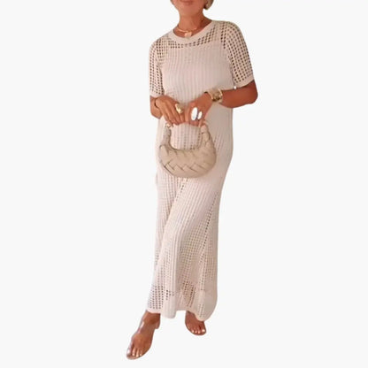 Sonia | Robe longue pour femme avec ajourés et doublure