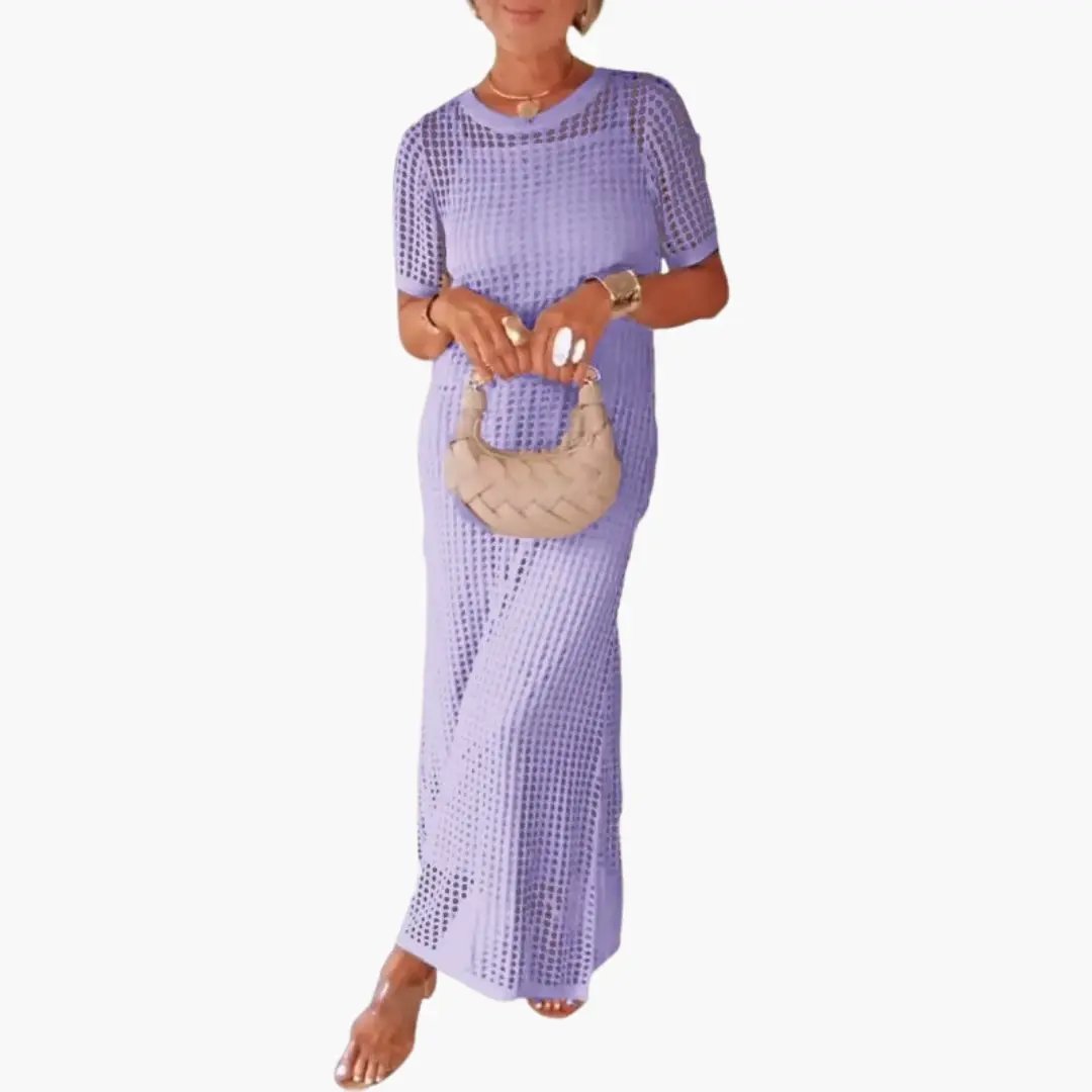 Sonia | Robe longue pour femme avec ajourés et doublure