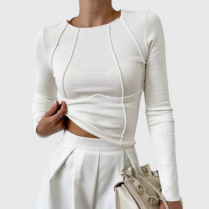 Fadela | Top elegante de mujer de manga larga ajustado | Chic