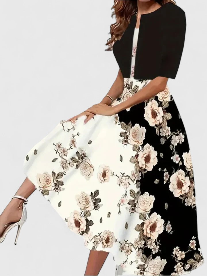 Azucena | Vestido midi elegante con estampado floral
