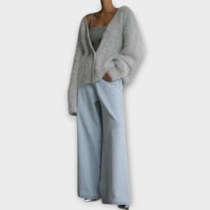 Susana | Cárdigan de invierno de manga larga abotonado para mujer