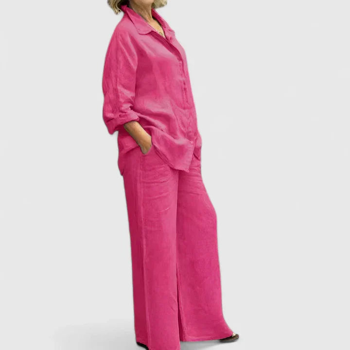 Delfina | Conjunto cómodo con camisa y pantalón amplio