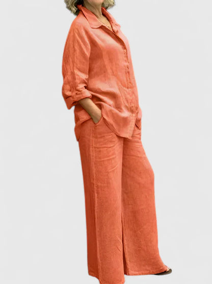 Delfina | Conjunto cómodo con camisa y pantalón amplio