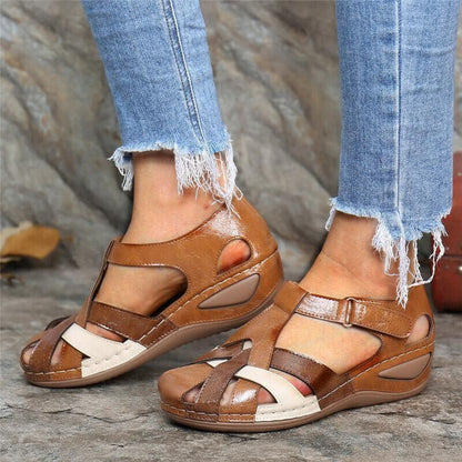 Bianca | Sandalias de cuña de primavera para mujer con tiras cruzadas