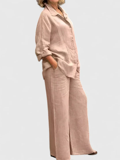 Delfina | Conjunto cómodo con camisa y pantalón amplio